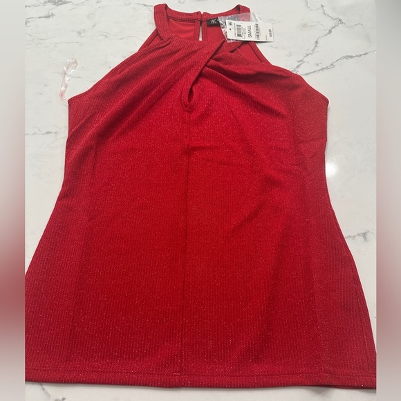 INC International Concepts Real Red Keyhole Halter Top NWT Size Small - Picture 1 of 3
